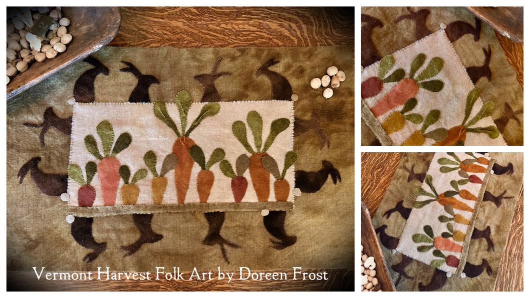 ~Mrs. McGregor’s Garden~ Wool Applique Table Runner
