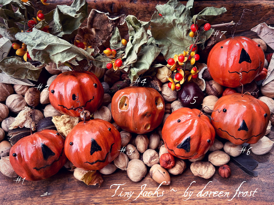 Tiny Jacks ~ Small Hand Sculpted Pumpkins