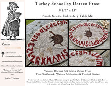Turkey School ~ Punch Needle Embroidery Primitive Table Mat