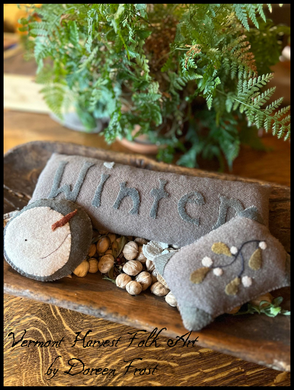 Wool Applique' WINTER Pillow Set