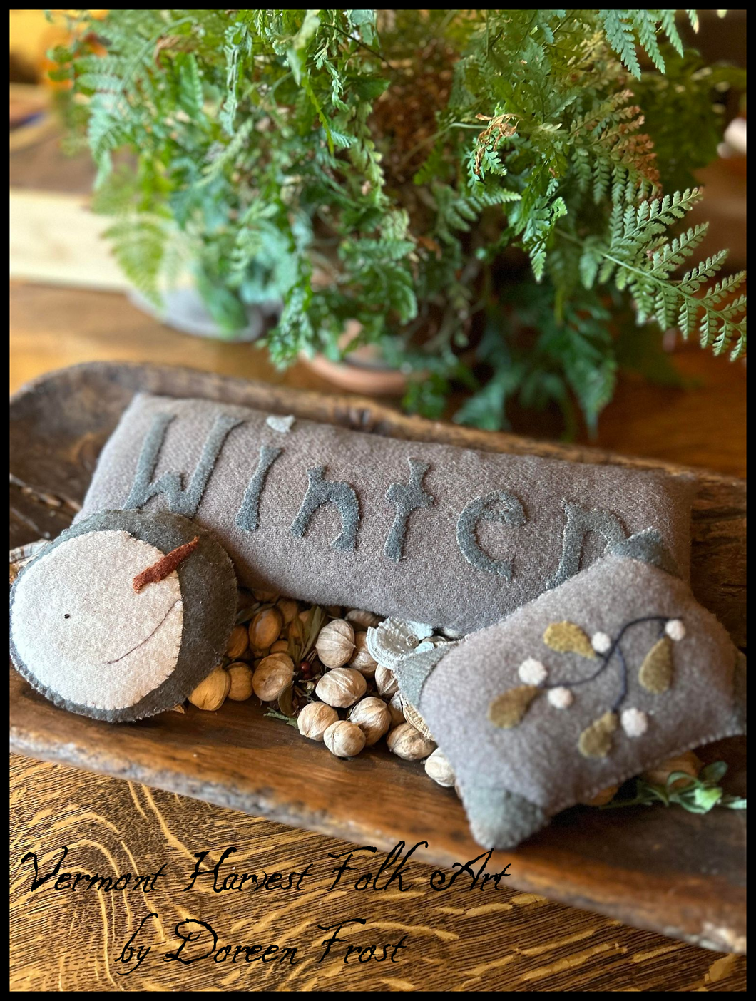 Wool Applique' WINTER Pillow Set