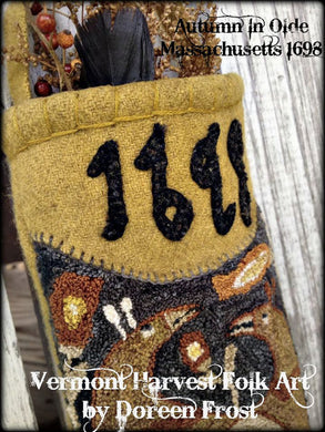 Autumn In Olde Massachusetts Punch Needle Embroidery Pattern