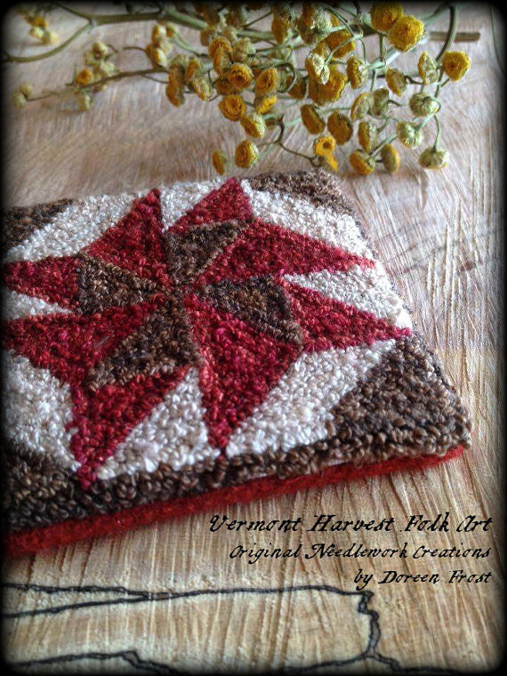 Civil War Sewing Box ~  Primitive Punch Needle Embroidery Pattern