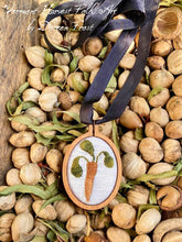 Embroidered Carrot Pendants