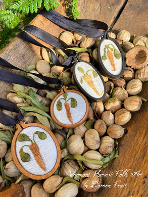 Embroidered Carrot Pendants