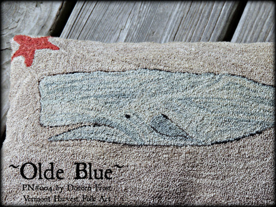 Olde Blue Primitive Whale Punch Needle Embroidery Pattern