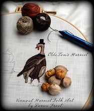 Olde Tom's Harvest~  Primitive Punch Needle Embroidery Pattern