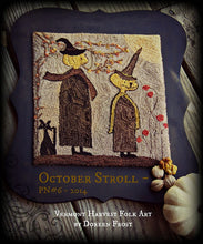 October Stroll ~  Primitive Punch Needle Embroidery Pattern