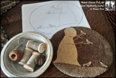 Robins In Winter Punch Needle Embroidery Pattern