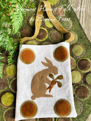 Sir Reginald Hare ~ Small Linen & Wool Applique Pocket