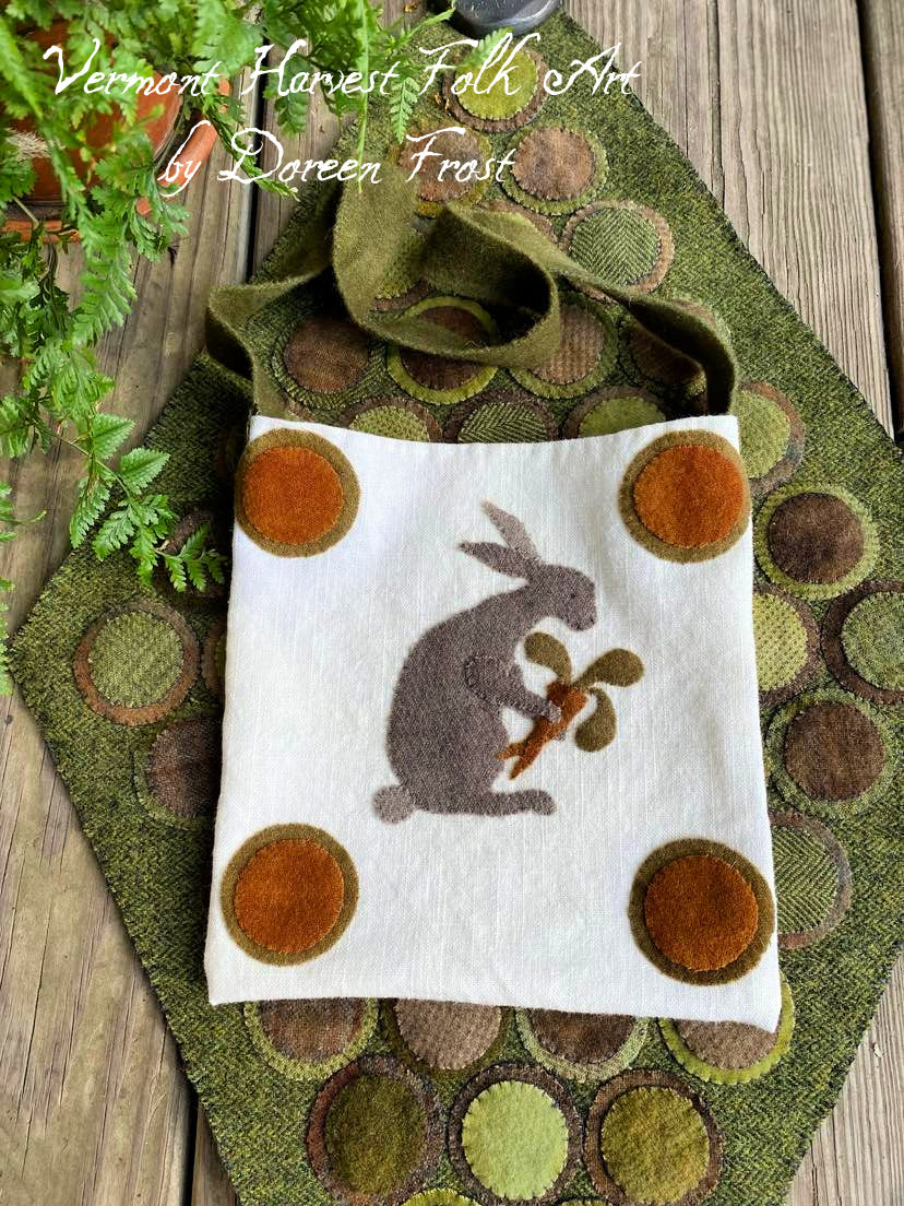 Sir Reginald Hare  ~ Wool Applique' ~ large pocket