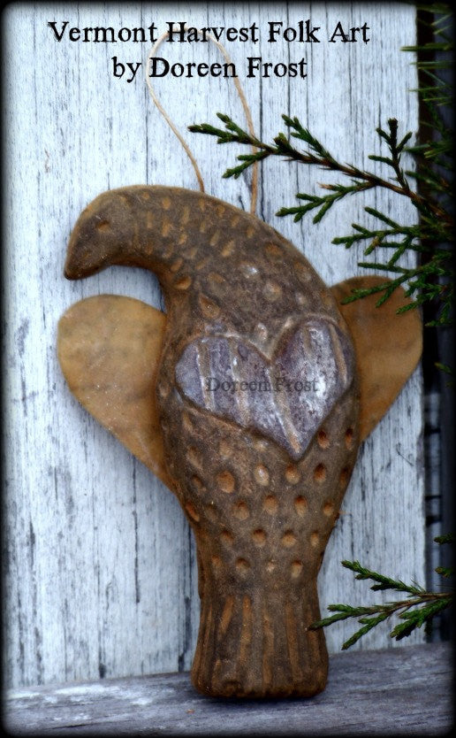 Blackened Beeswax ~ Olde New England Fraktur Bird Ornaments