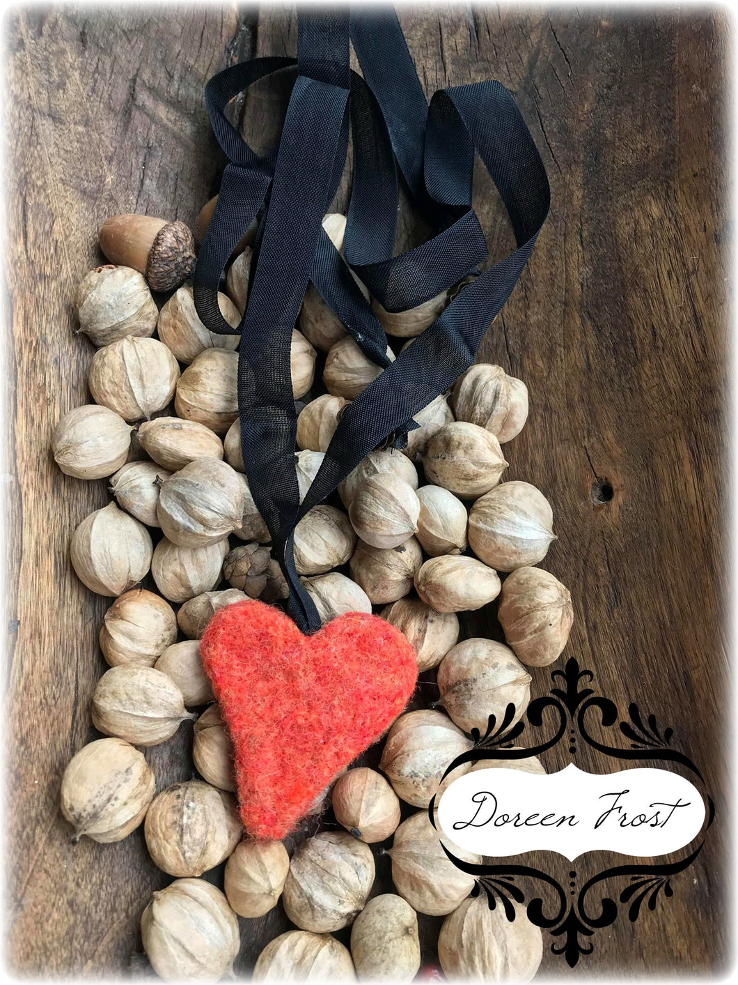 Needle Felted Heart Necklaces