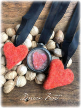 Needle Felted Heart Necklaces